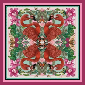 The Flamingo Fiesta Scarf - Magenta | 90x90cm [Preorder]