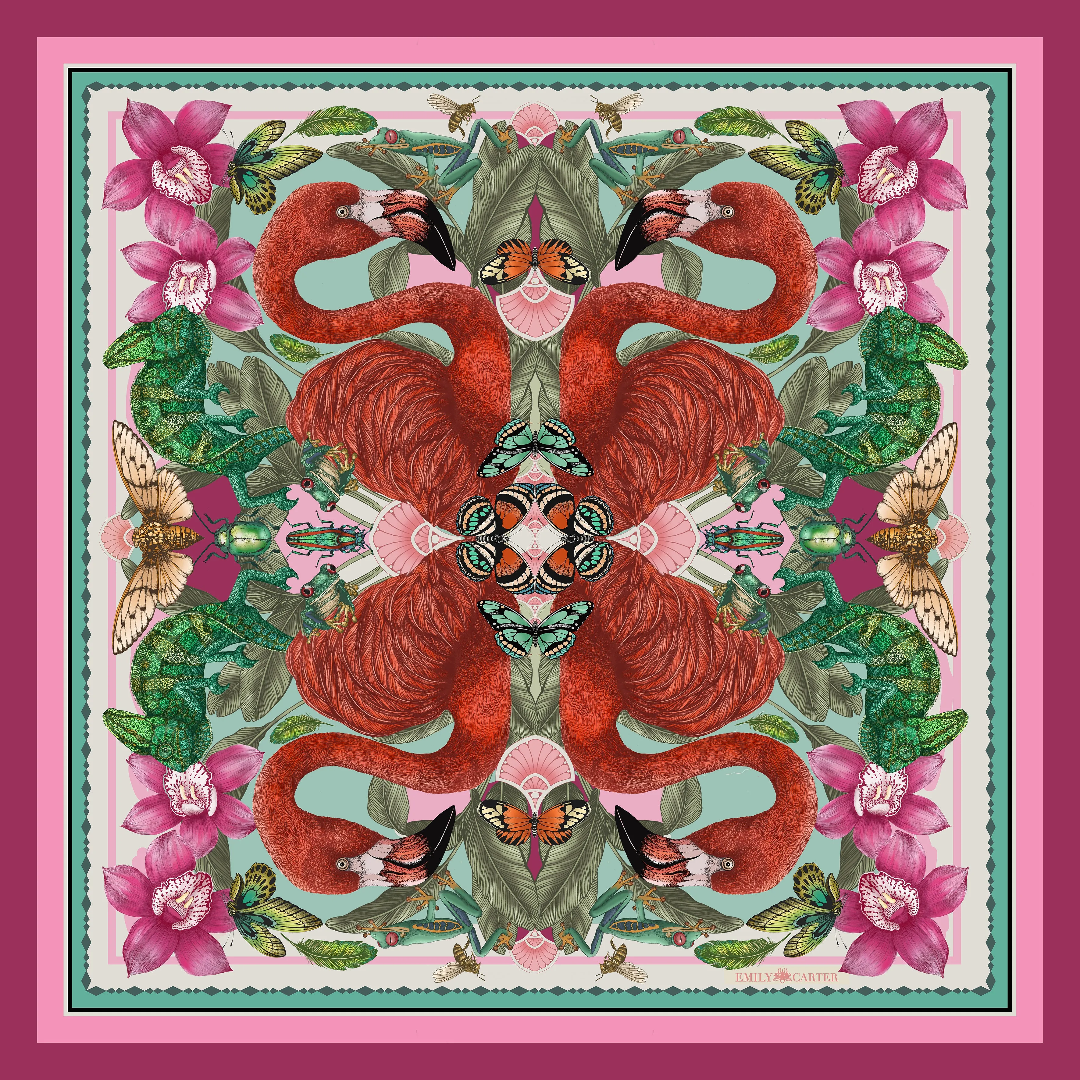 The Flamingo Fiesta Scarf - Magenta | 90x90cm [Preorder]