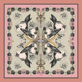 The Hummingbird & Honeysuckle Silk Scarf | 90x90cm [Preorder]