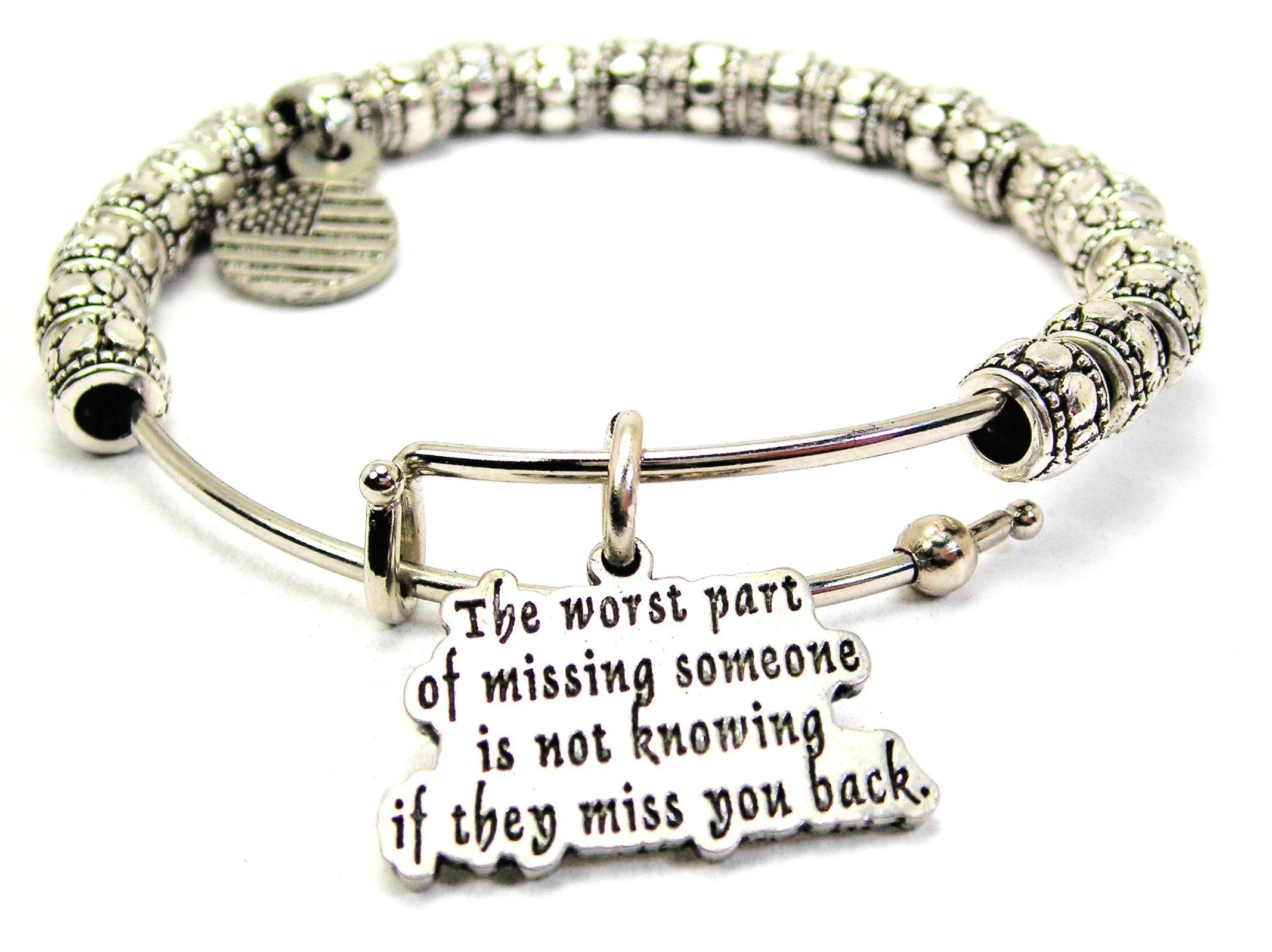 The Worst Part Of Missing Someone Metal Beaded Bracelet