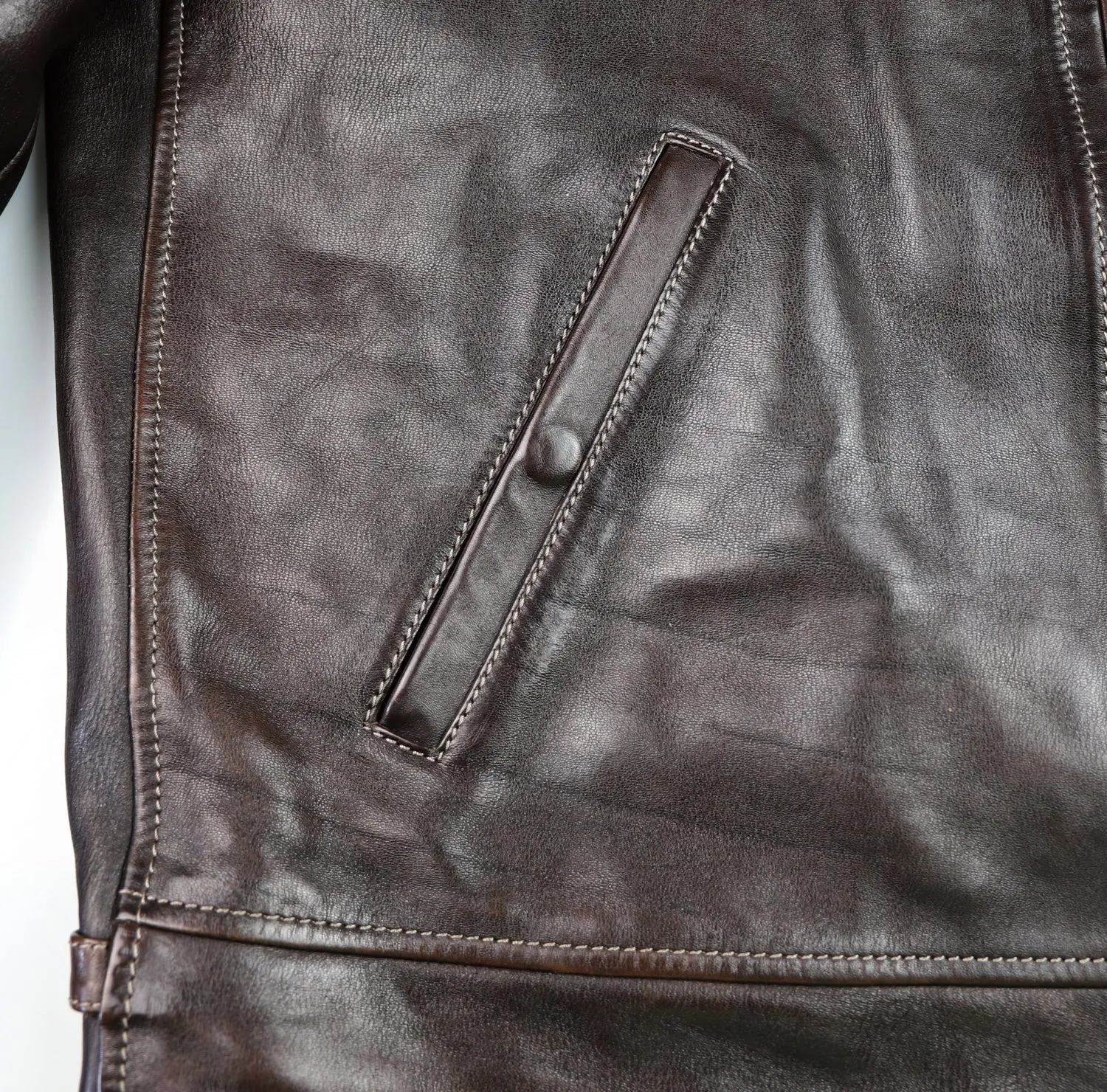 Thedi Idas Jacket, size XL, Chestnut Bruciato Horsehide with Shearling Collar