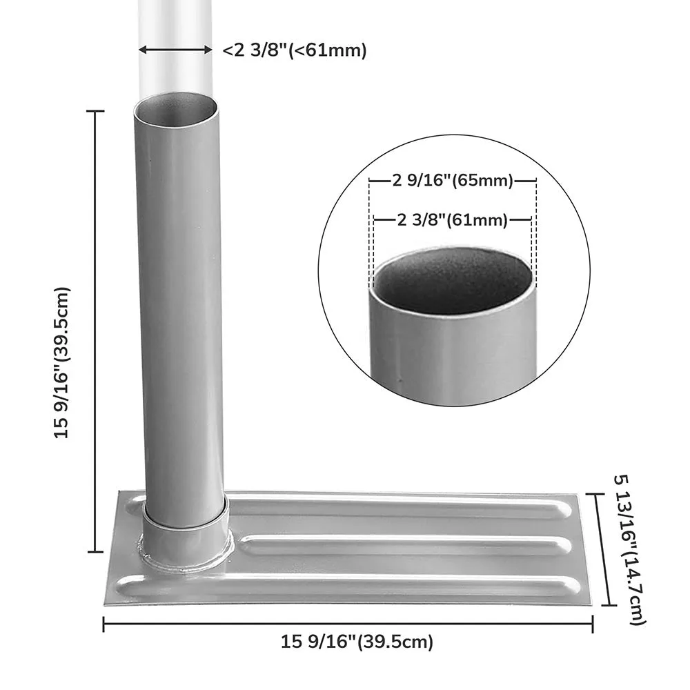 TheLAShop 16"x6" Metal Telescoping Tailgating Flagpoles Tire Stand