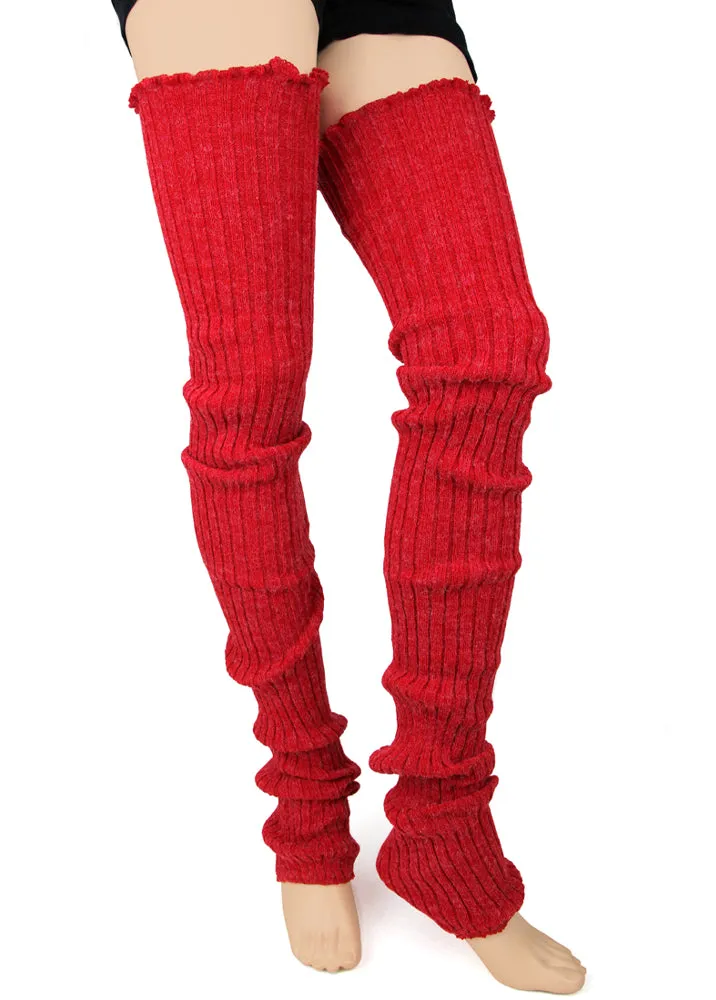 Thigh-High Ribbed Leg Warmers