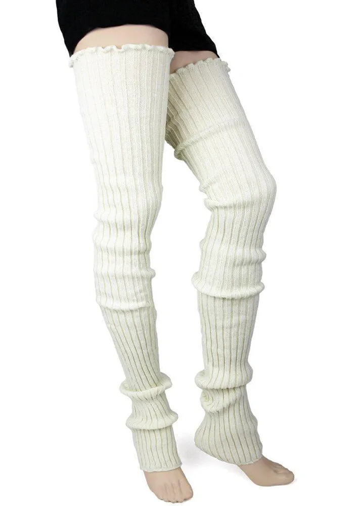 Thigh-High Ribbed Leg Warmers