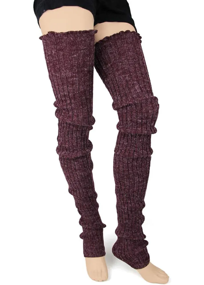 Thigh-High Ribbed Leg Warmers