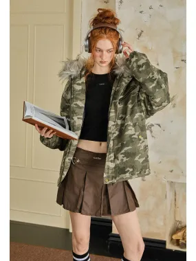 Tom Camo Fur Hood Puffer Jacket