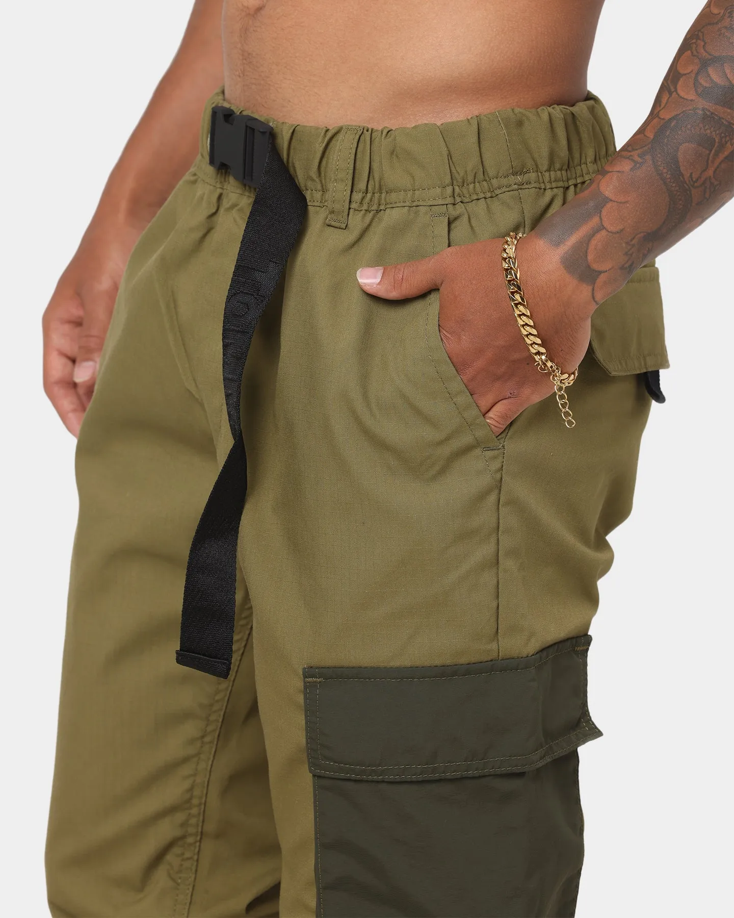 Tommy Jeans Ethan Block Track Pants Uniform Olive