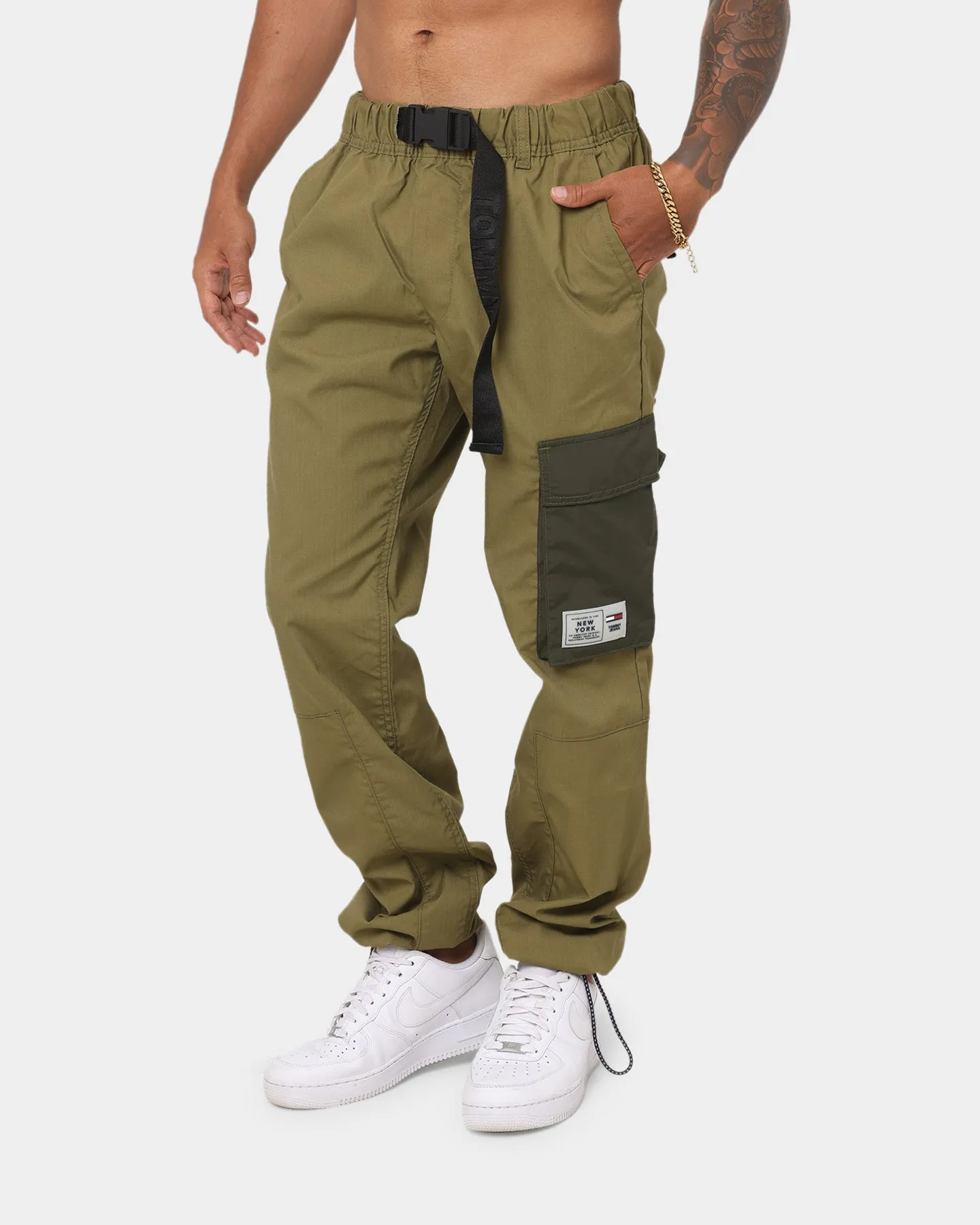 Tommy Jeans Ethan Block Track Pants Uniform Olive