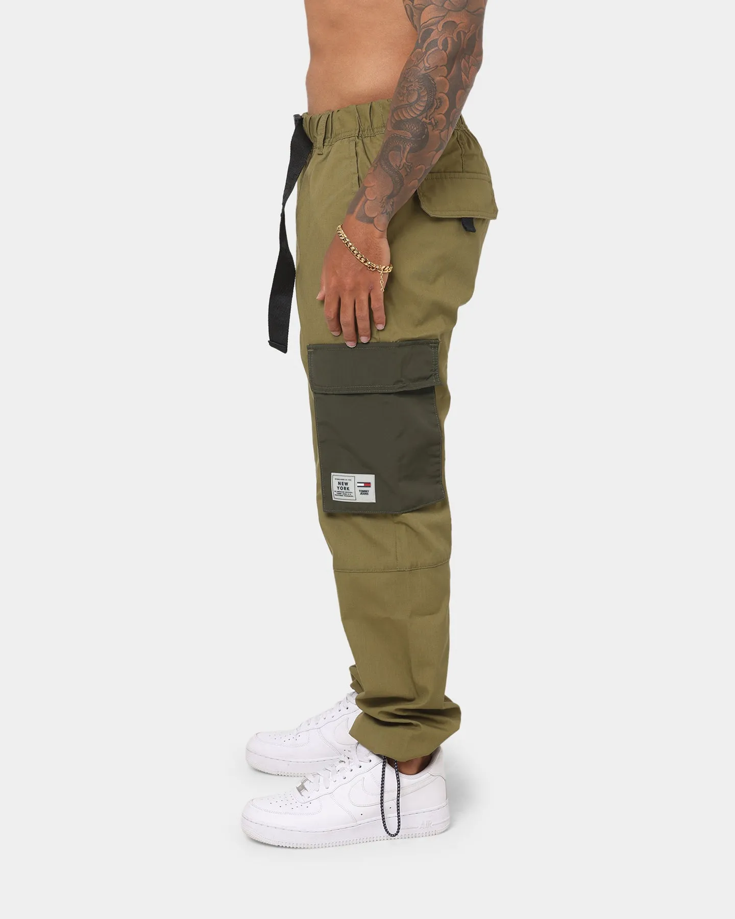 Tommy Jeans Ethan Block Track Pants Uniform Olive