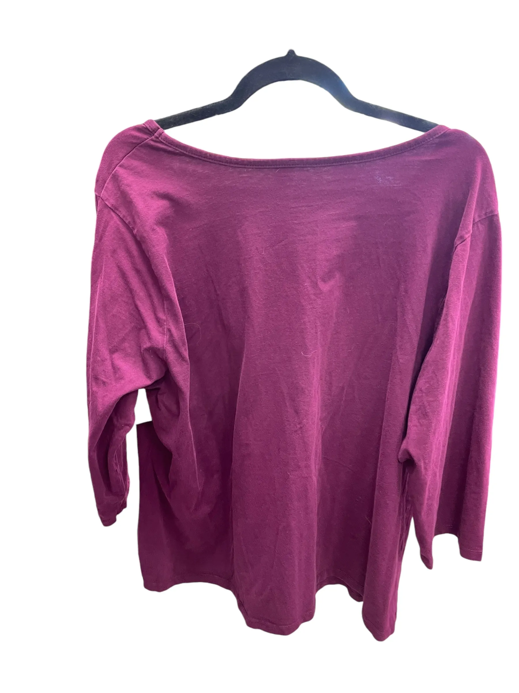 Top Long Sleeve By St Johns Bay In Purple, Size: 2x