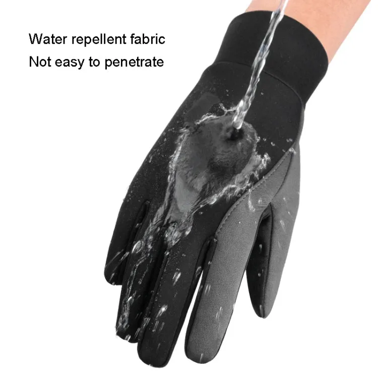 Touch Screen Anti-slip Waterproof Outdoor Sports Warm Cycling Gloves, Size: S(Black)