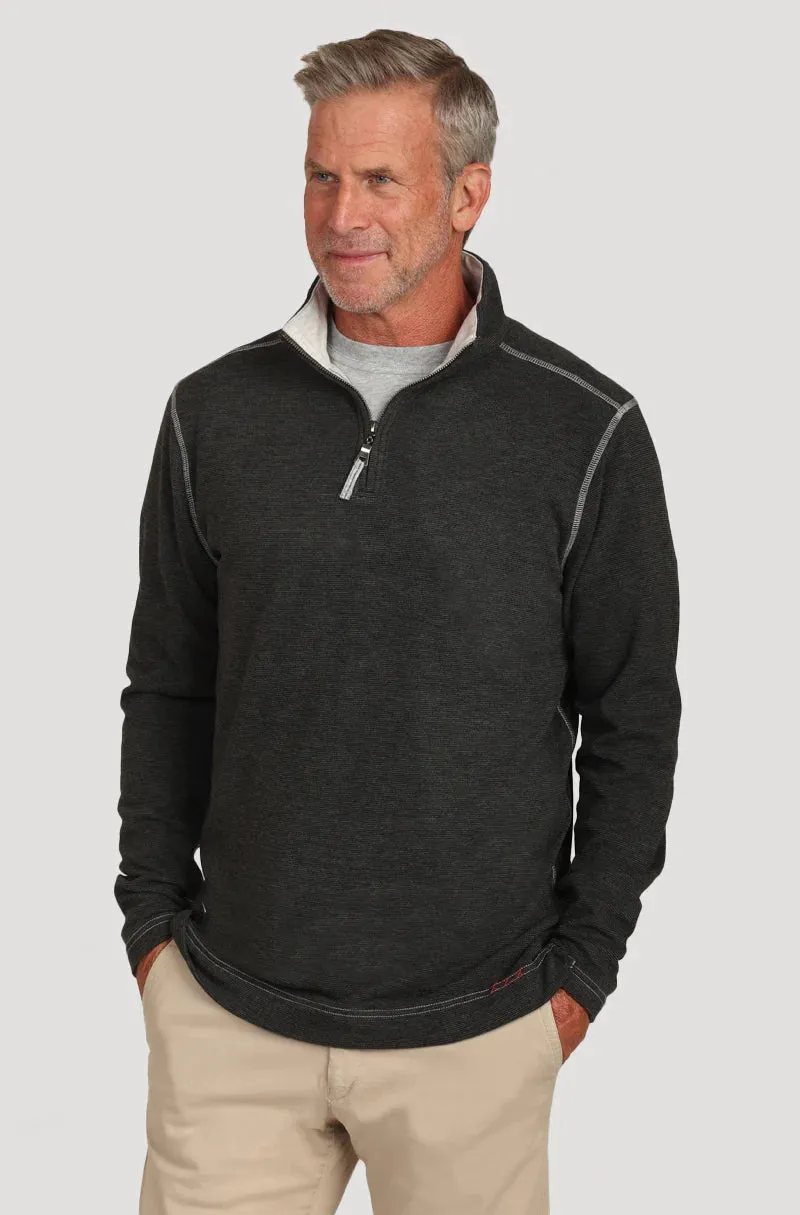 True Grit Men's Daybreak Zip Pullover in Charcoal