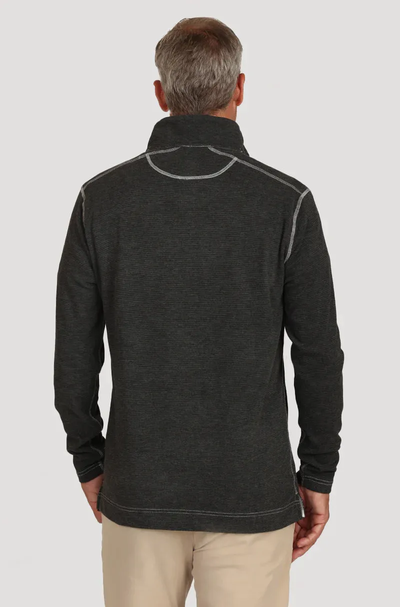 True Grit Men's Daybreak Zip Pullover in Charcoal