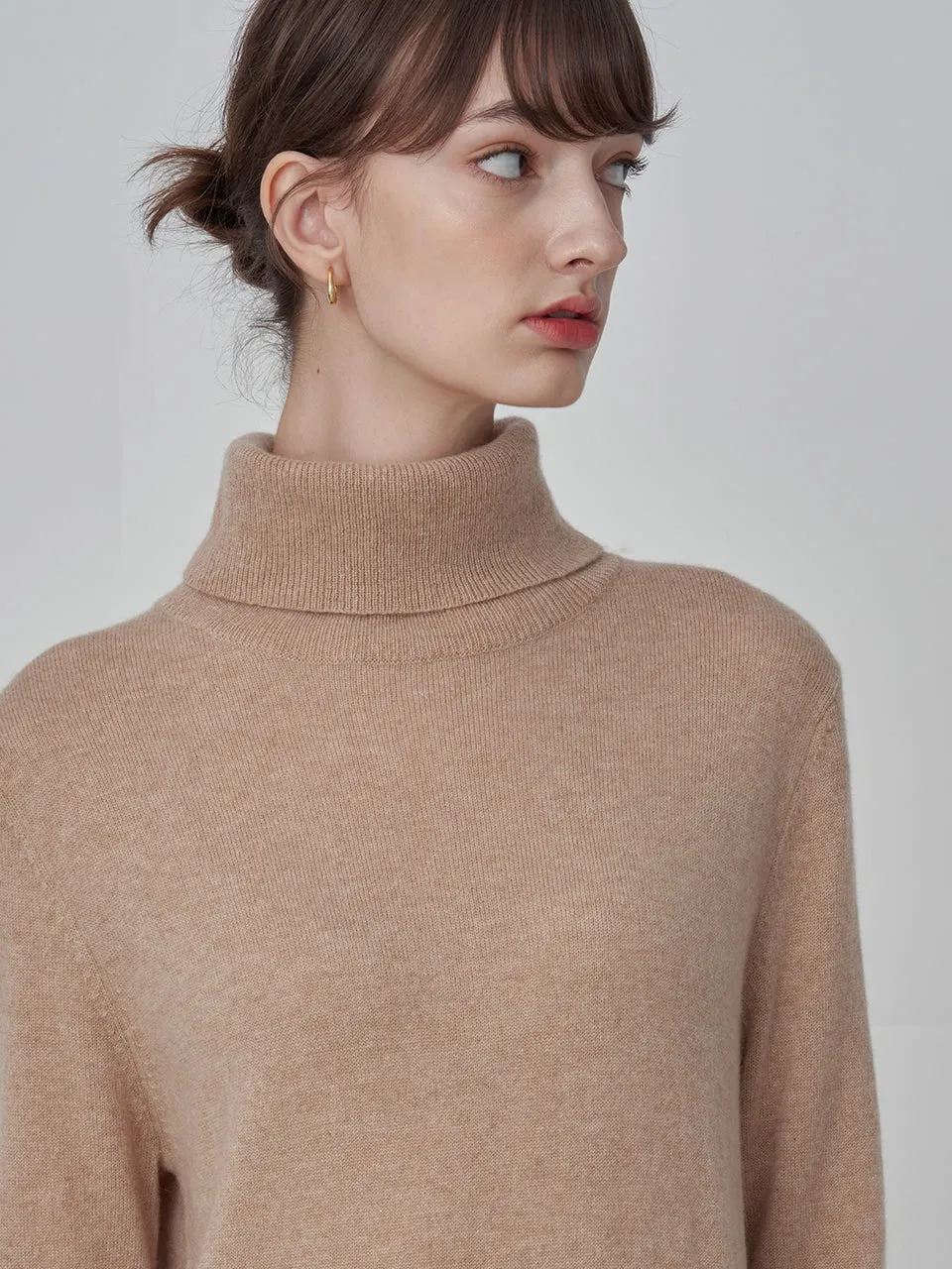 Turtleneck Maxi Dress_Camel