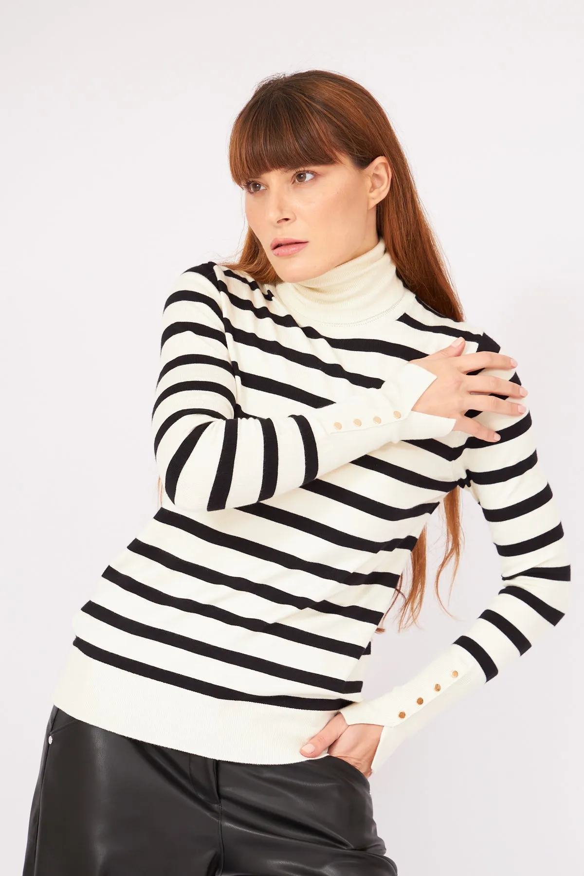 TURTLENECK  STRIPED SWEATER