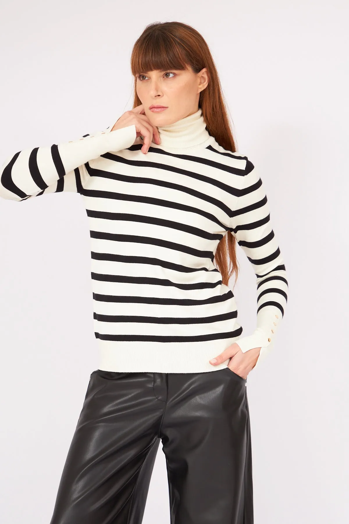 TURTLENECK  STRIPED SWEATER