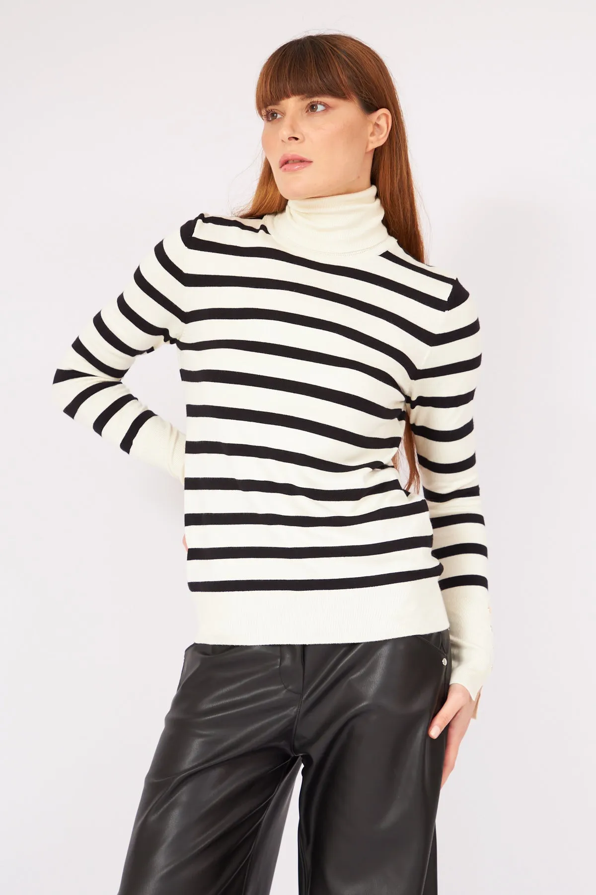 TURTLENECK  STRIPED SWEATER