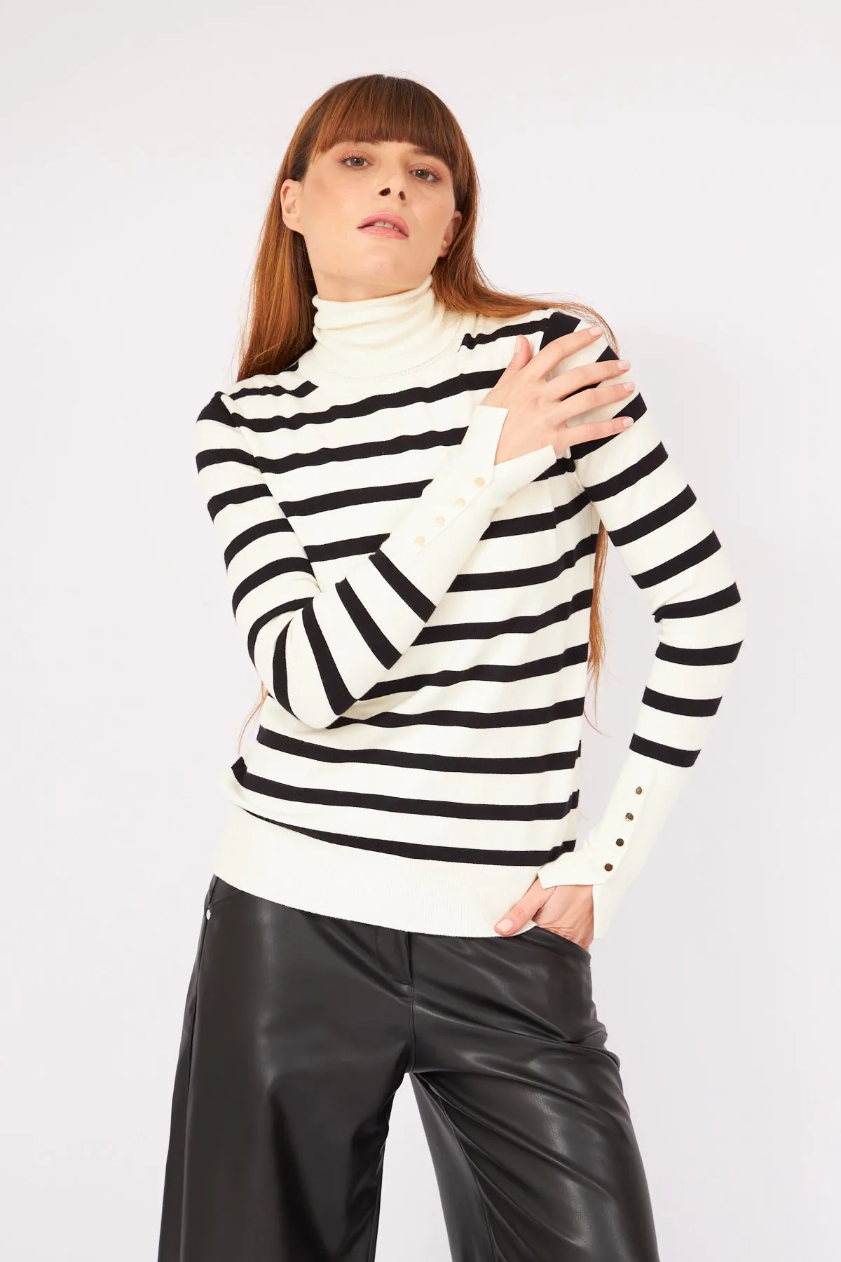 TURTLENECK  STRIPED SWEATER