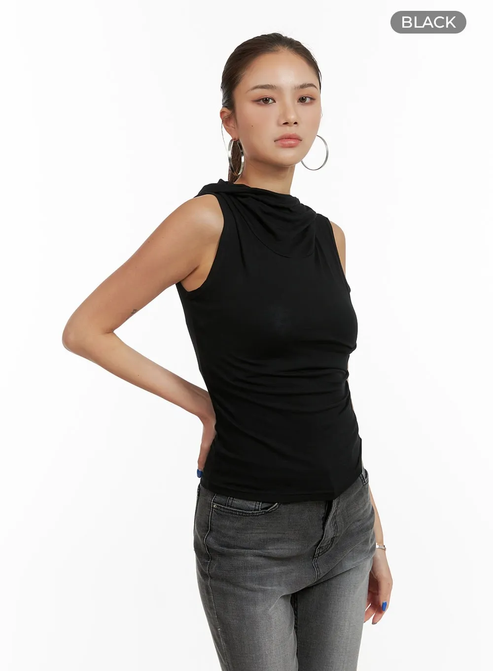 Turtleneck Tank Hoodie CY431