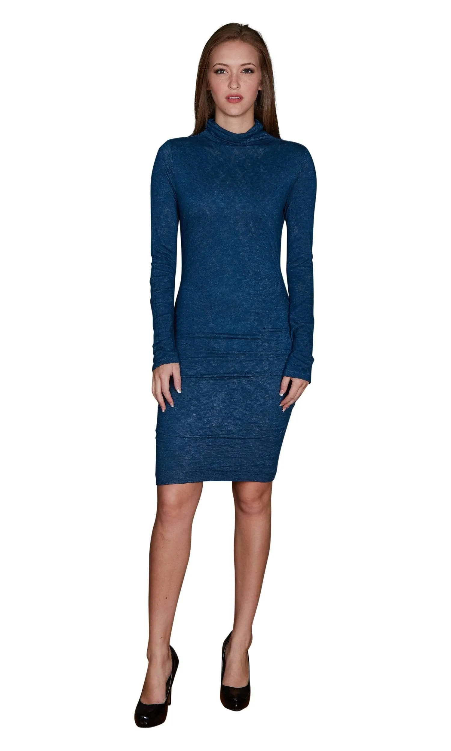 Velvet by Graham & Spencer Dacey Textured Knit Turtleneck Dress