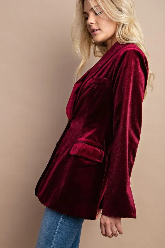 Vibrant Velvet Blazer