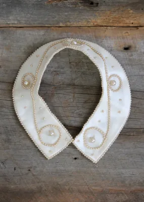 Vintage 1960s Pearl Swirls Beaded Sweater Collar