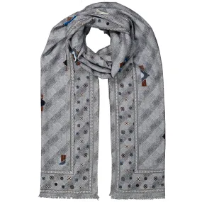 Vintage Diamonds grey scarf super soft - ALMA