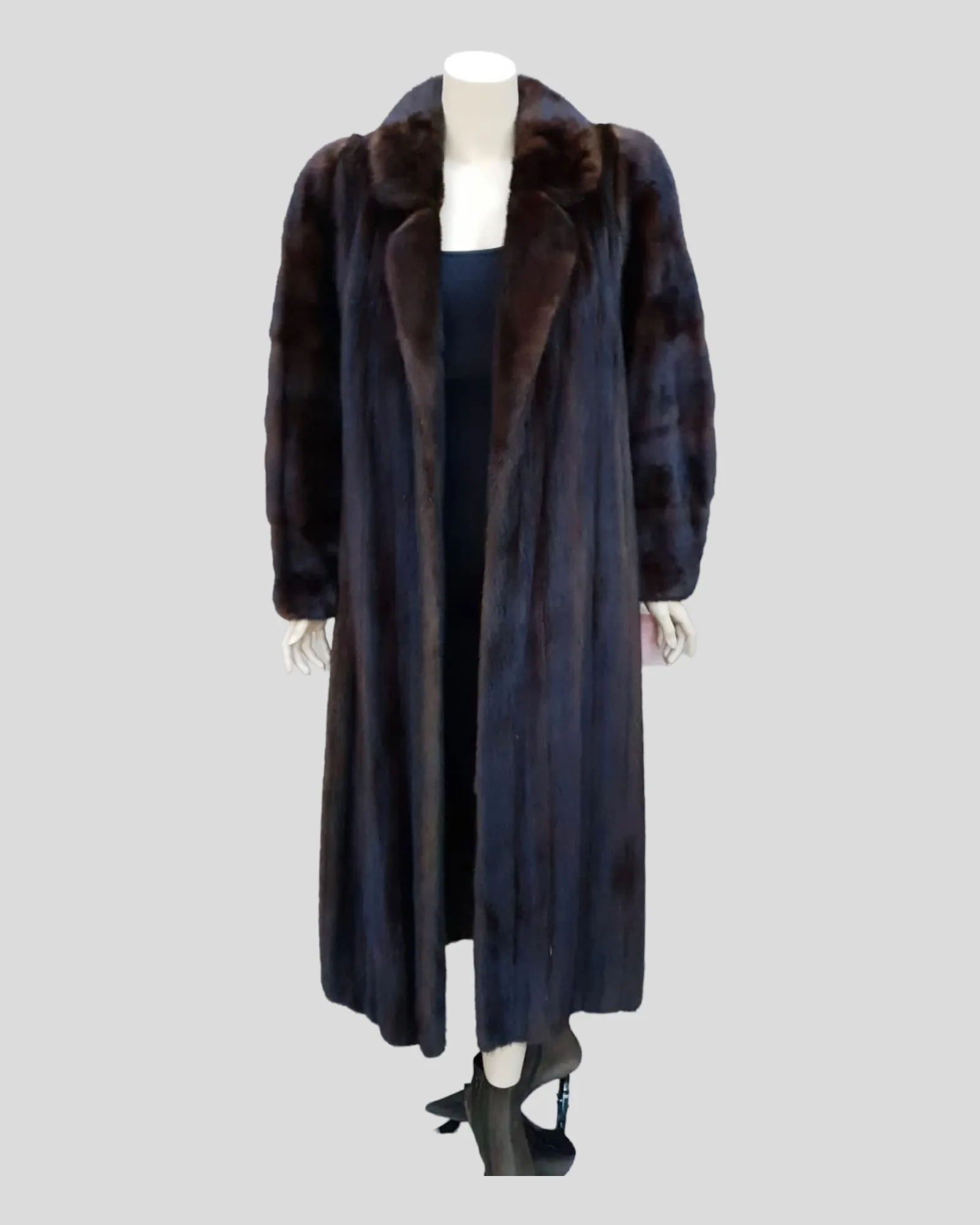 Vintage Mahogany Mink Fur Coat -L