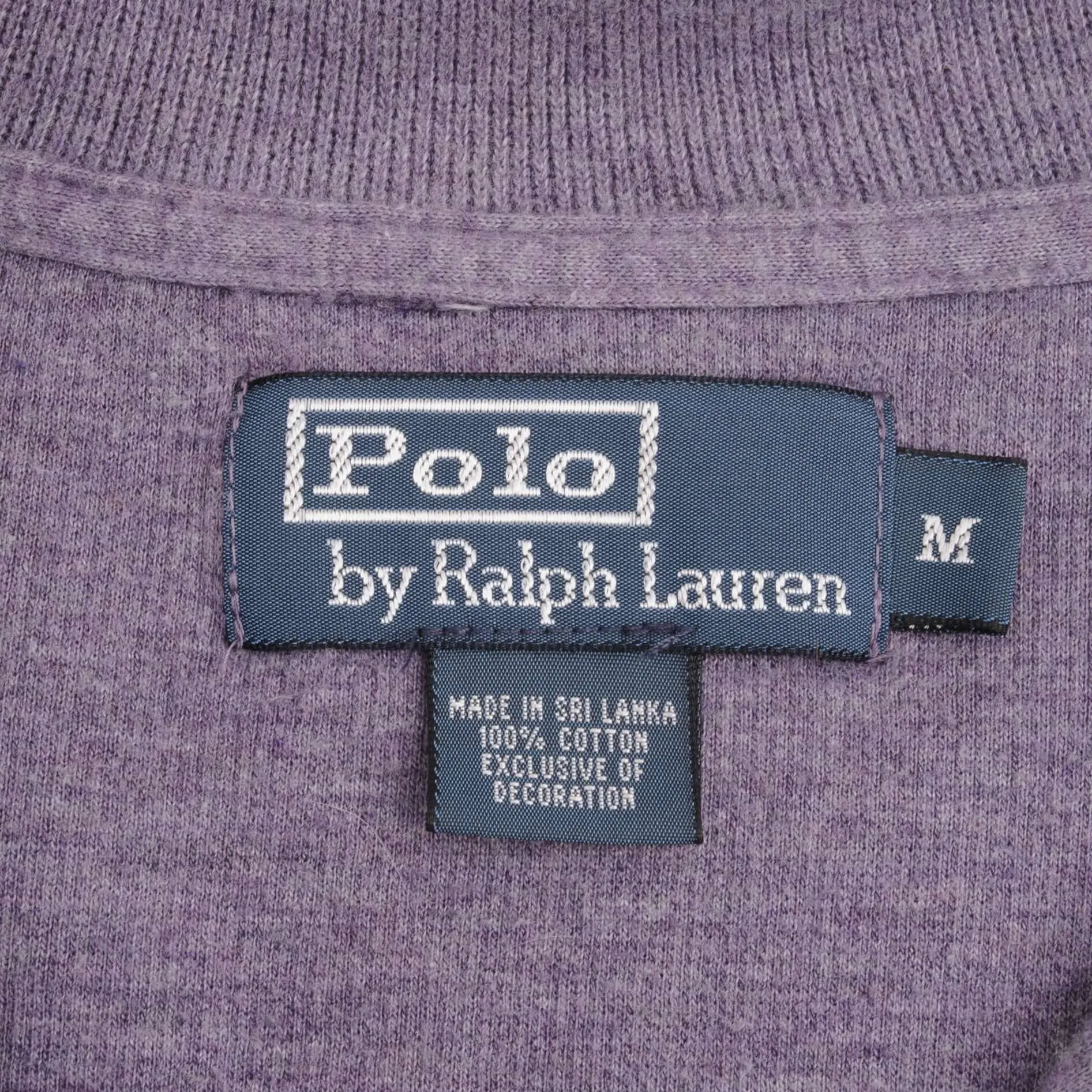 VINTAGE POLO RALPH LAUREN MAUVE QUARTER 1/4 ZIP SWEATER 1990S SIZE MEDIUM