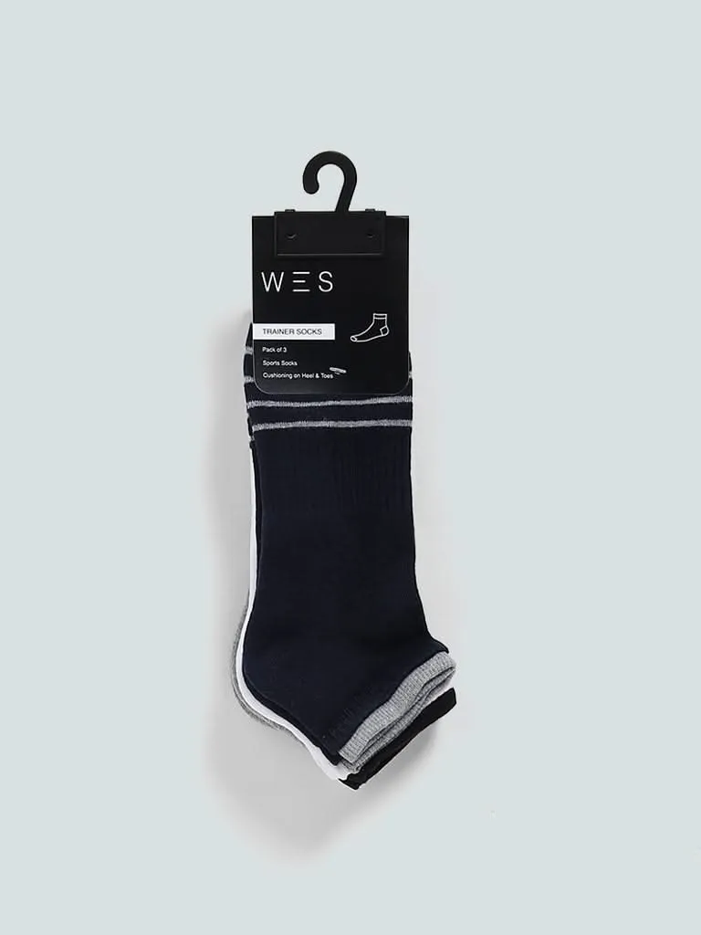 WES Lounge White Trainer Socks - Pack of 3