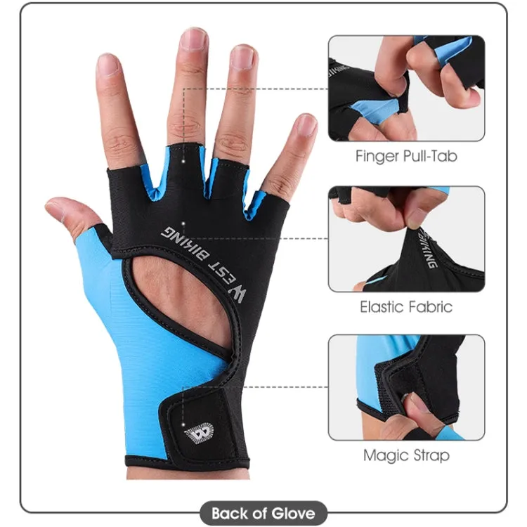 WEST BIKING YP0211217 Cycling Breathable Silicone Palm Gloves Fitness Training Wrist Guard Sports Gloves, Size: M(Dark Gray)