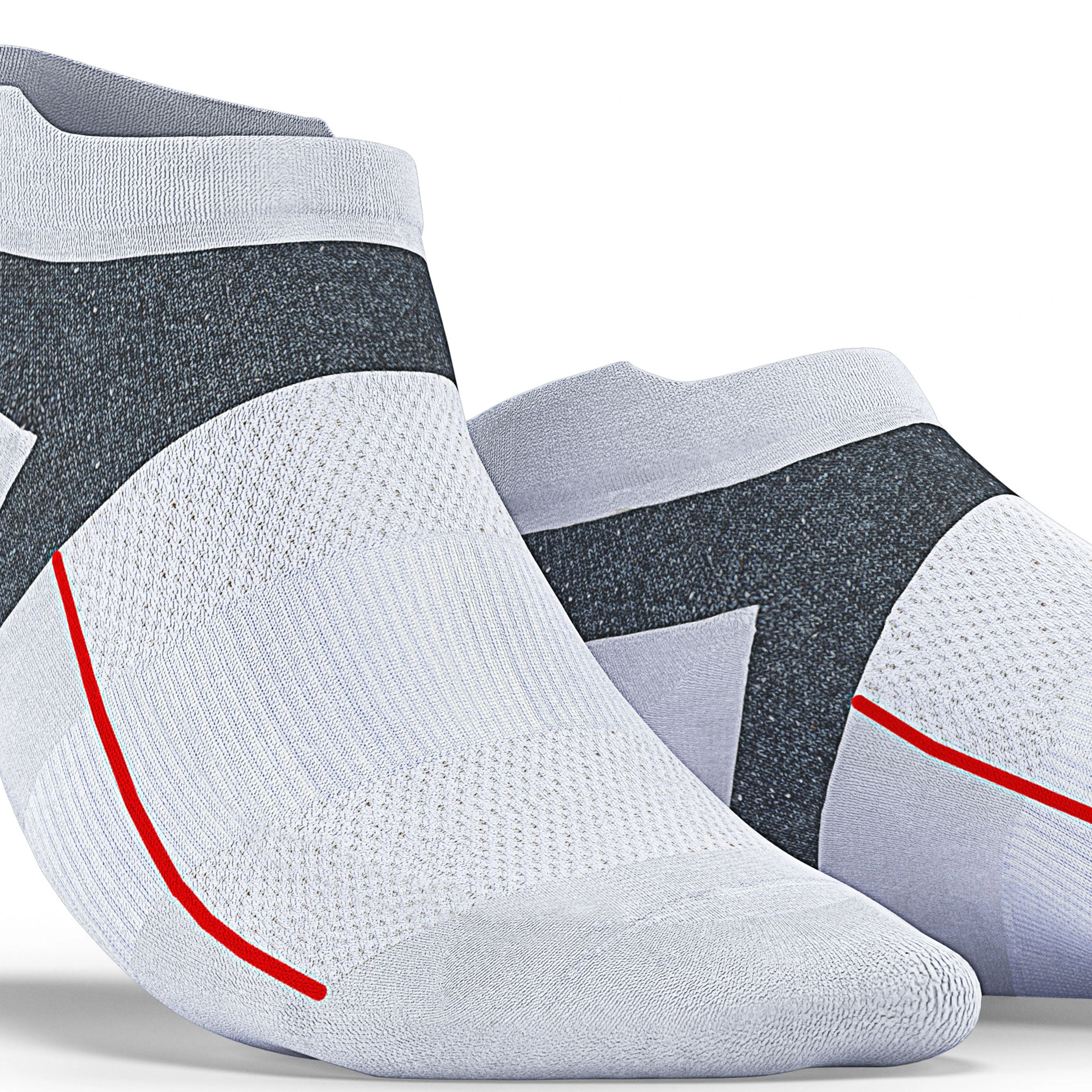 White No Show Tab Cushioned Performance Socks - Unisex