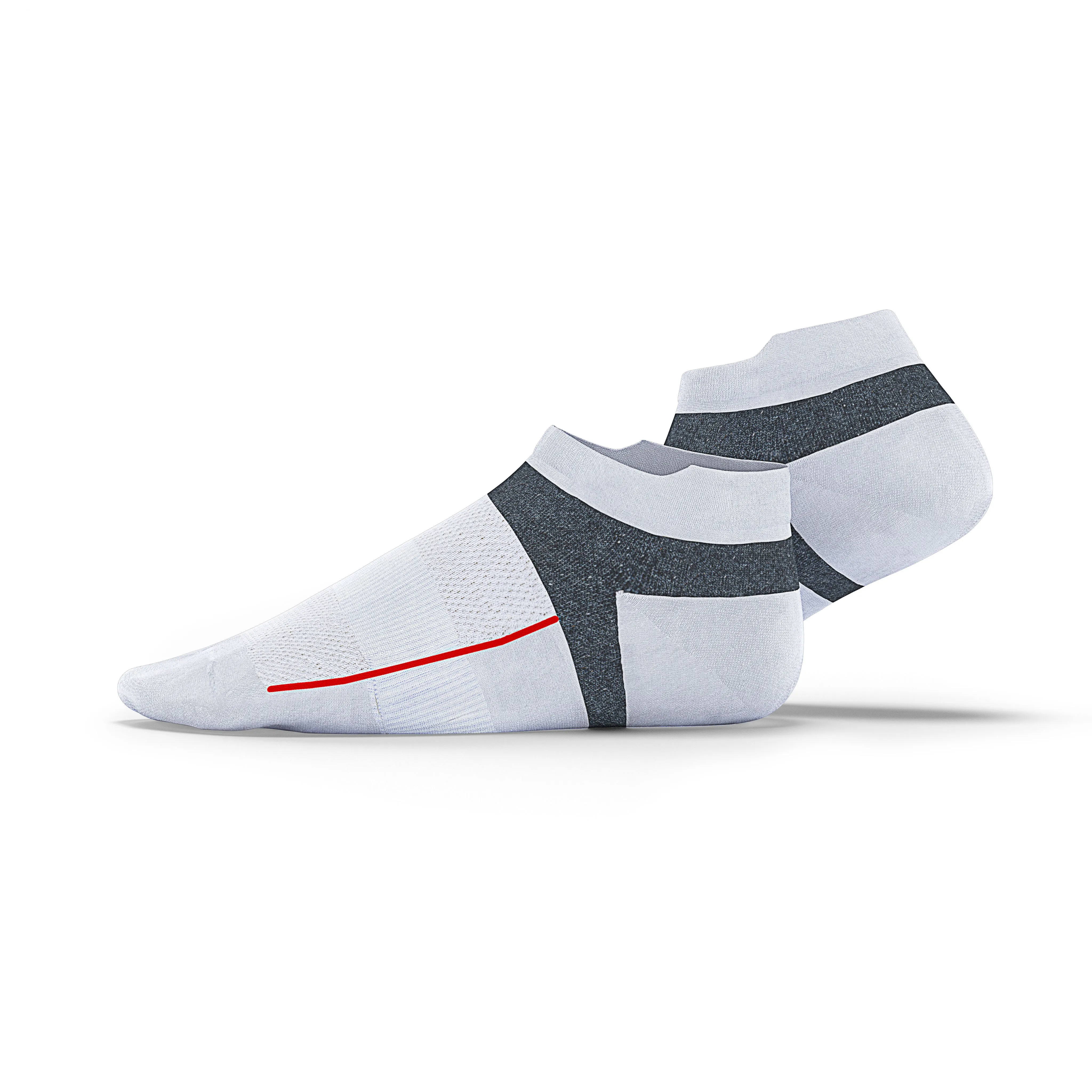 White No Show Tab Cushioned Performance Socks - Unisex