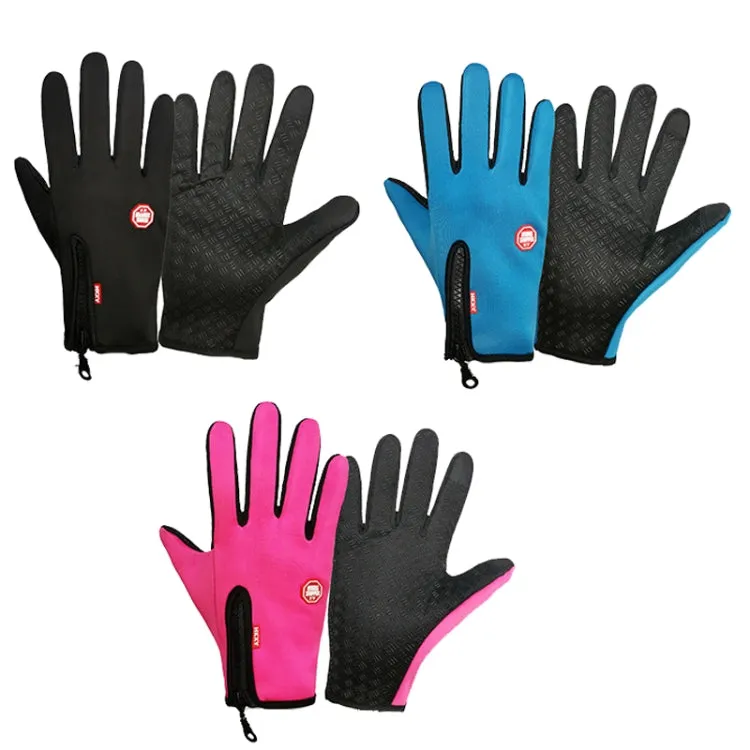 Winter Outdoor Riding Sports Waterproof Touch Screen Glove, Size: L(H041 Red)