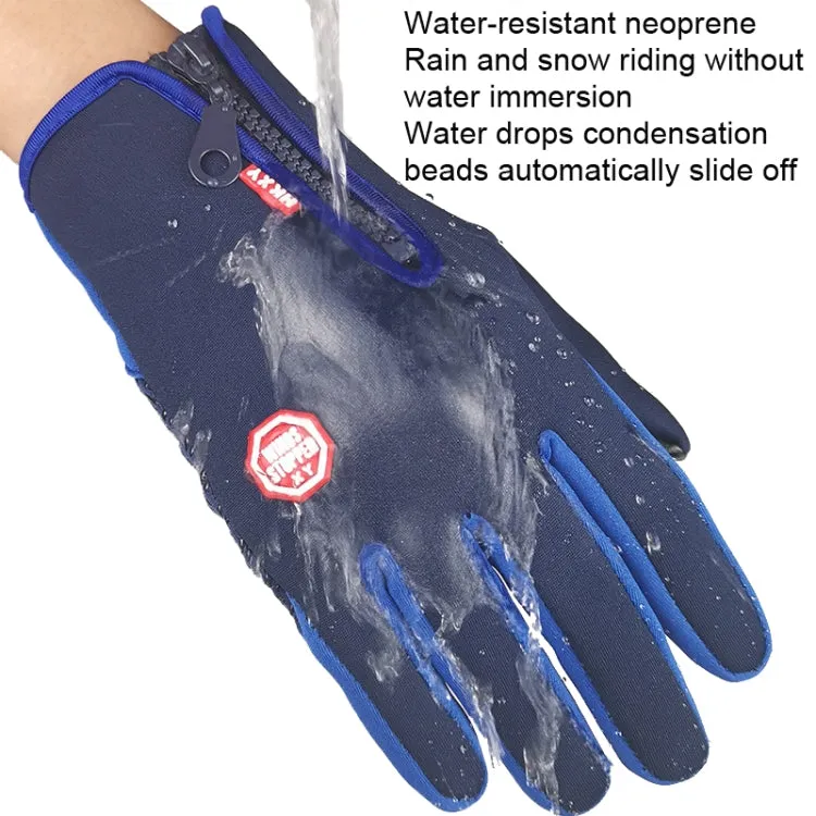 Winter Outdoor Riding Sports Waterproof Touch Screen Glove, Size: L(H041 Red)