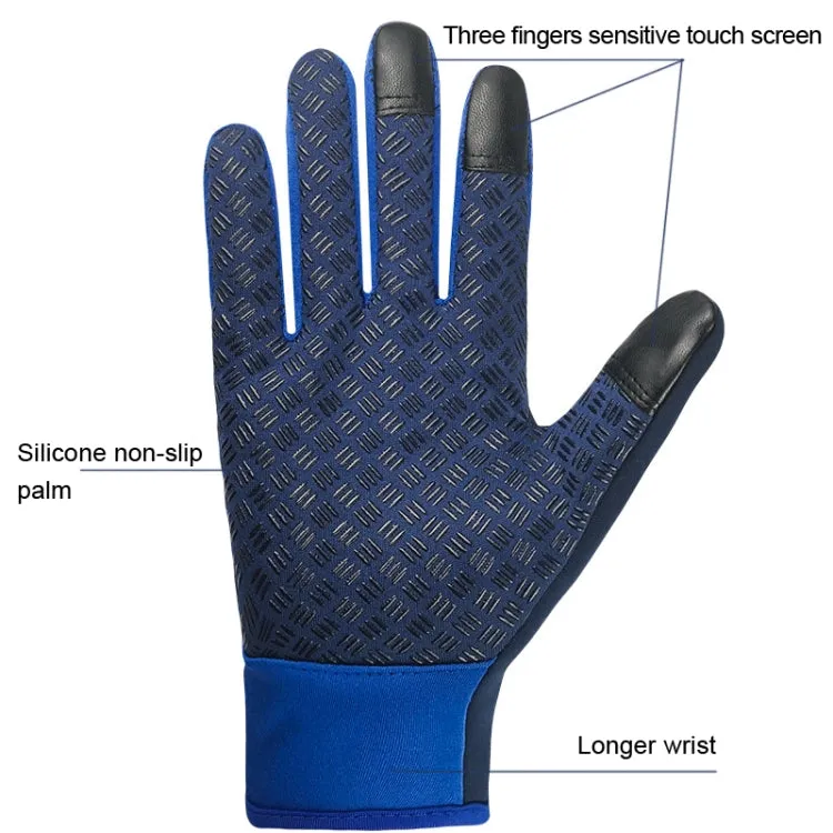 Winter Outdoor Riding Sports Waterproof Touch Screen Glove, Size: L(H041 Red)