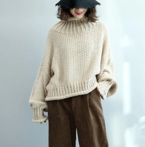 Women Knitted Turtleneck Sweater | Women Stretchable Pullover | Long Sleeve Slim Sweater | Sweater Tops | Casual Soft Rib Jumper Warm