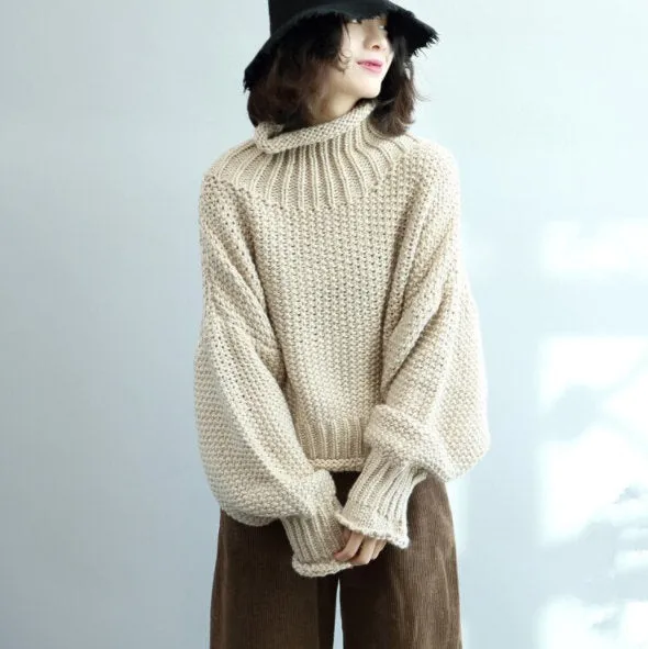 Women Knitted Turtleneck Sweater | Women Stretchable Pullover | Long Sleeve Slim Sweater | Sweater Tops | Casual Soft Rib Jumper Warm