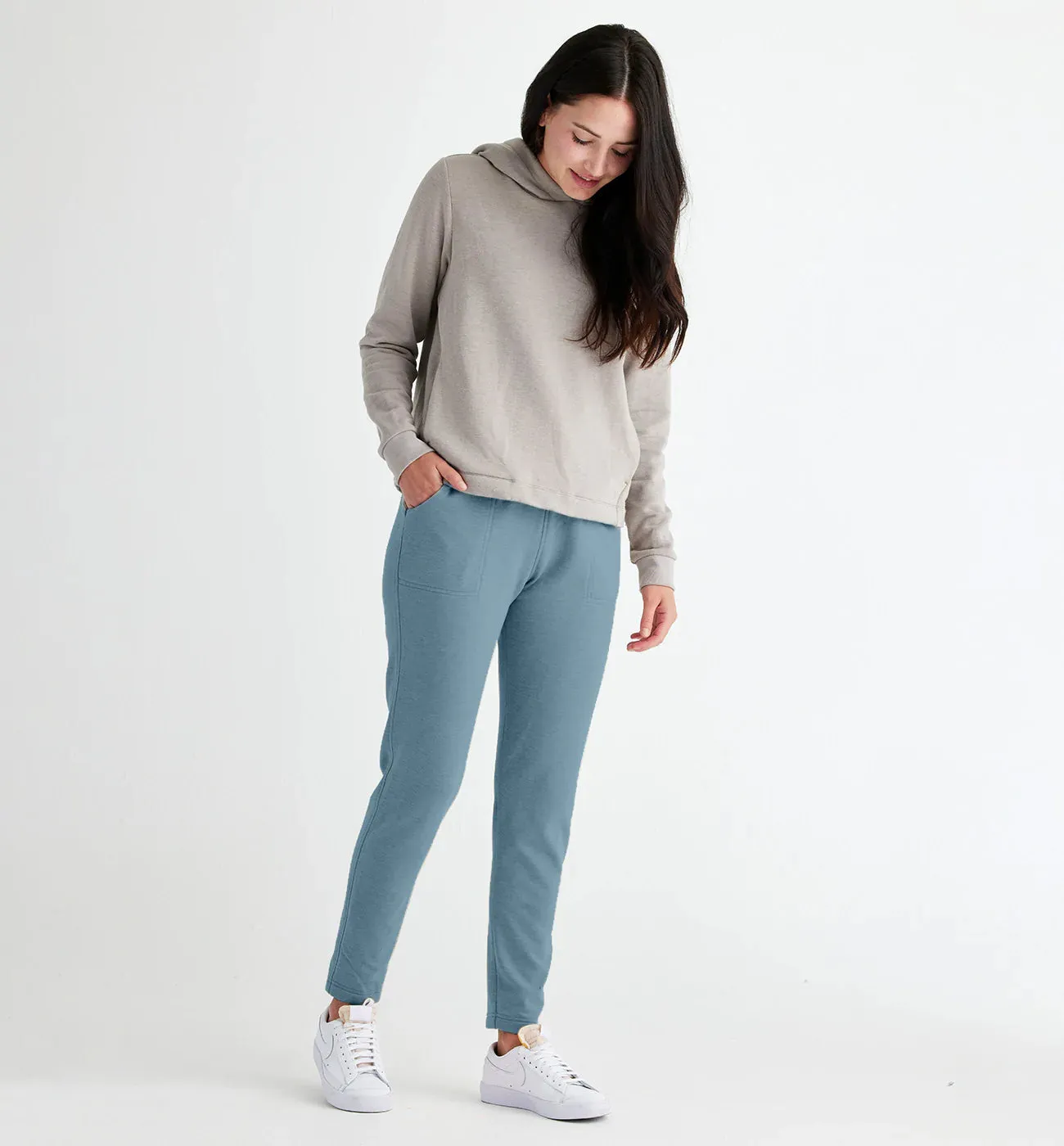 Women's Bamboo Lightweight Fleece Lounge Pant - Stormy Sea