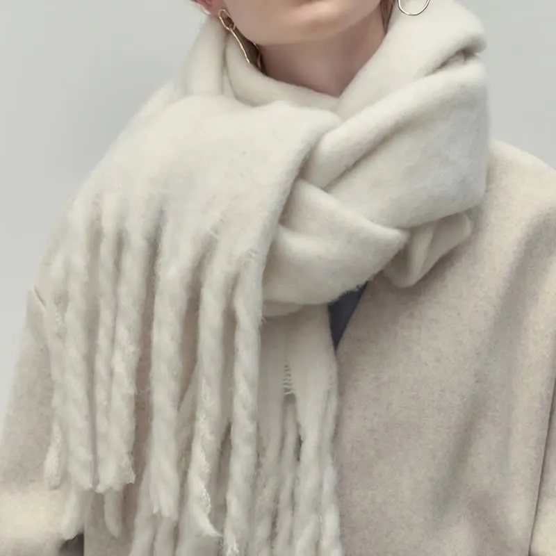 Women's Chunky Thickened Solid Color Soft Scarf