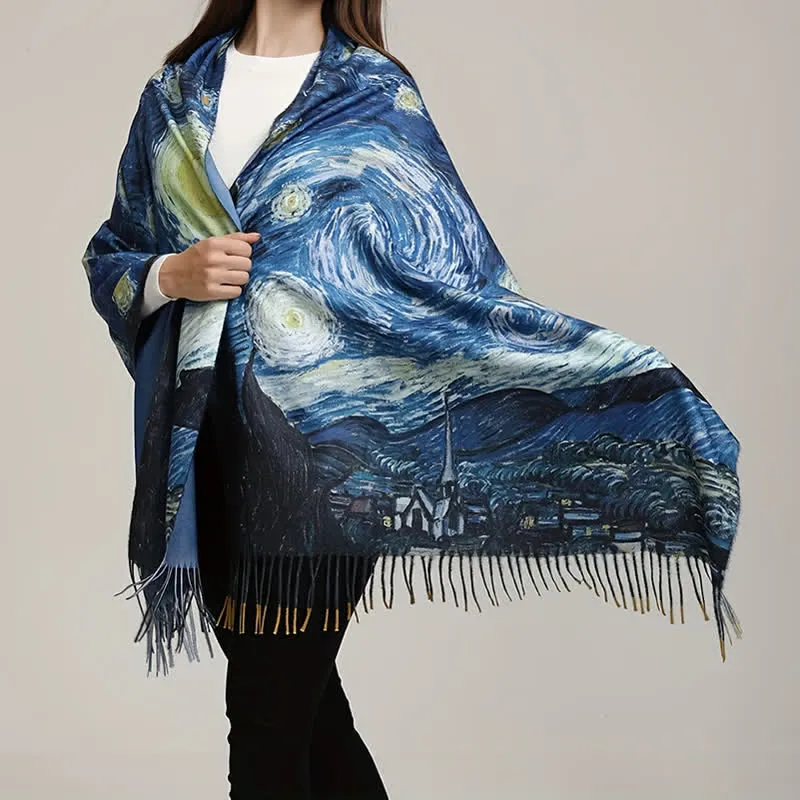 Women's Van Gogh Starry Night Warm Scarf