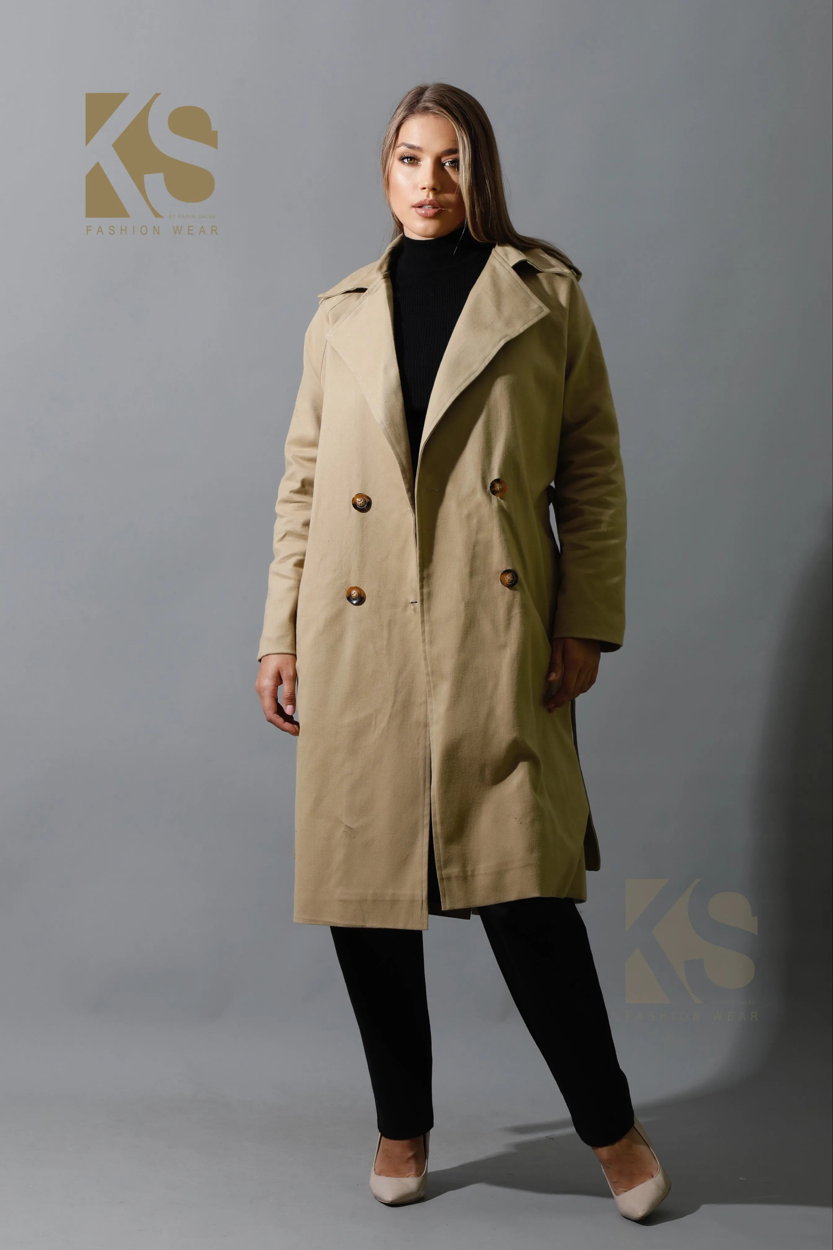 Wrapped Belted Trench Coat