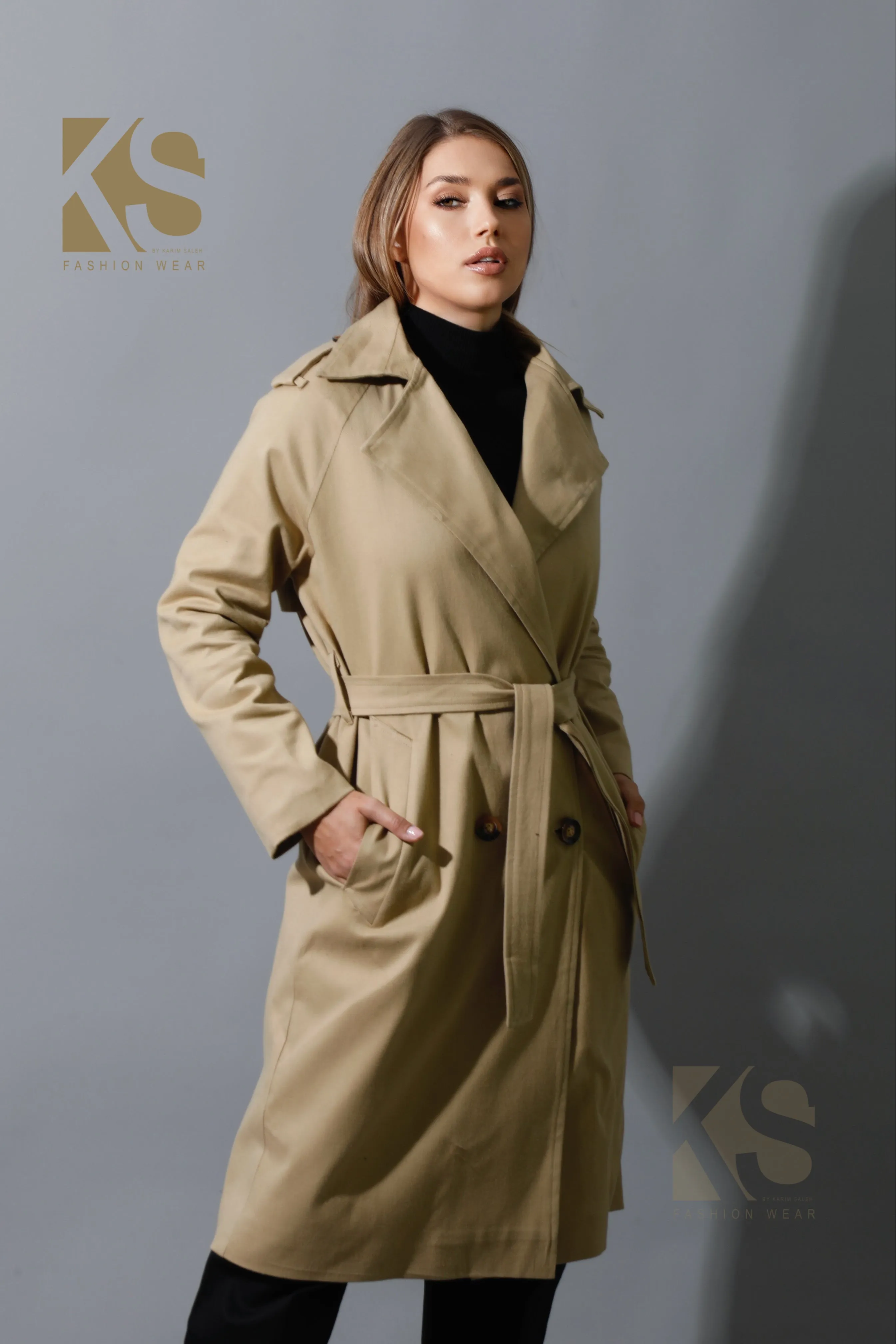 Wrapped Belted Trench Coat