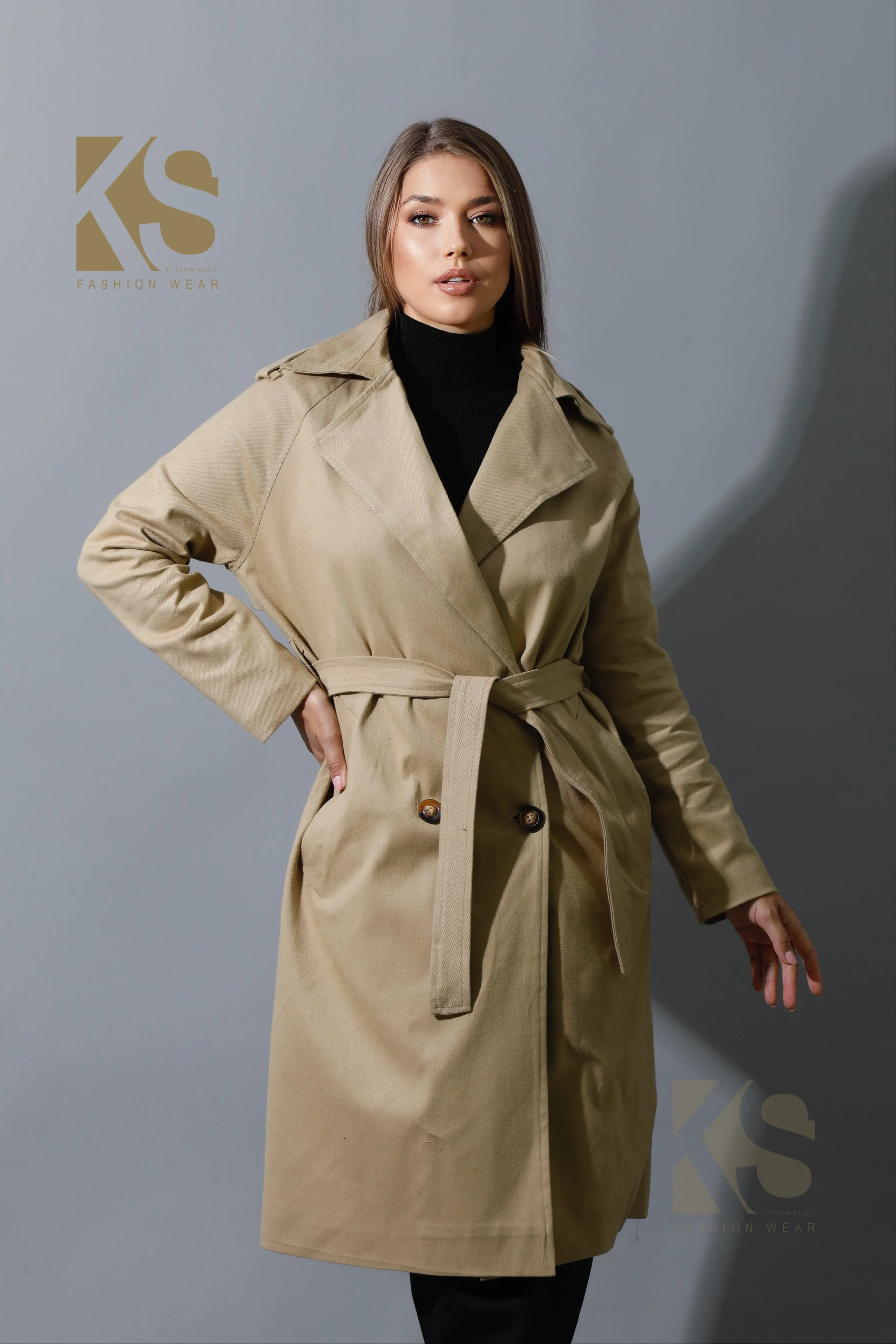 Wrapped Belted Trench Coat