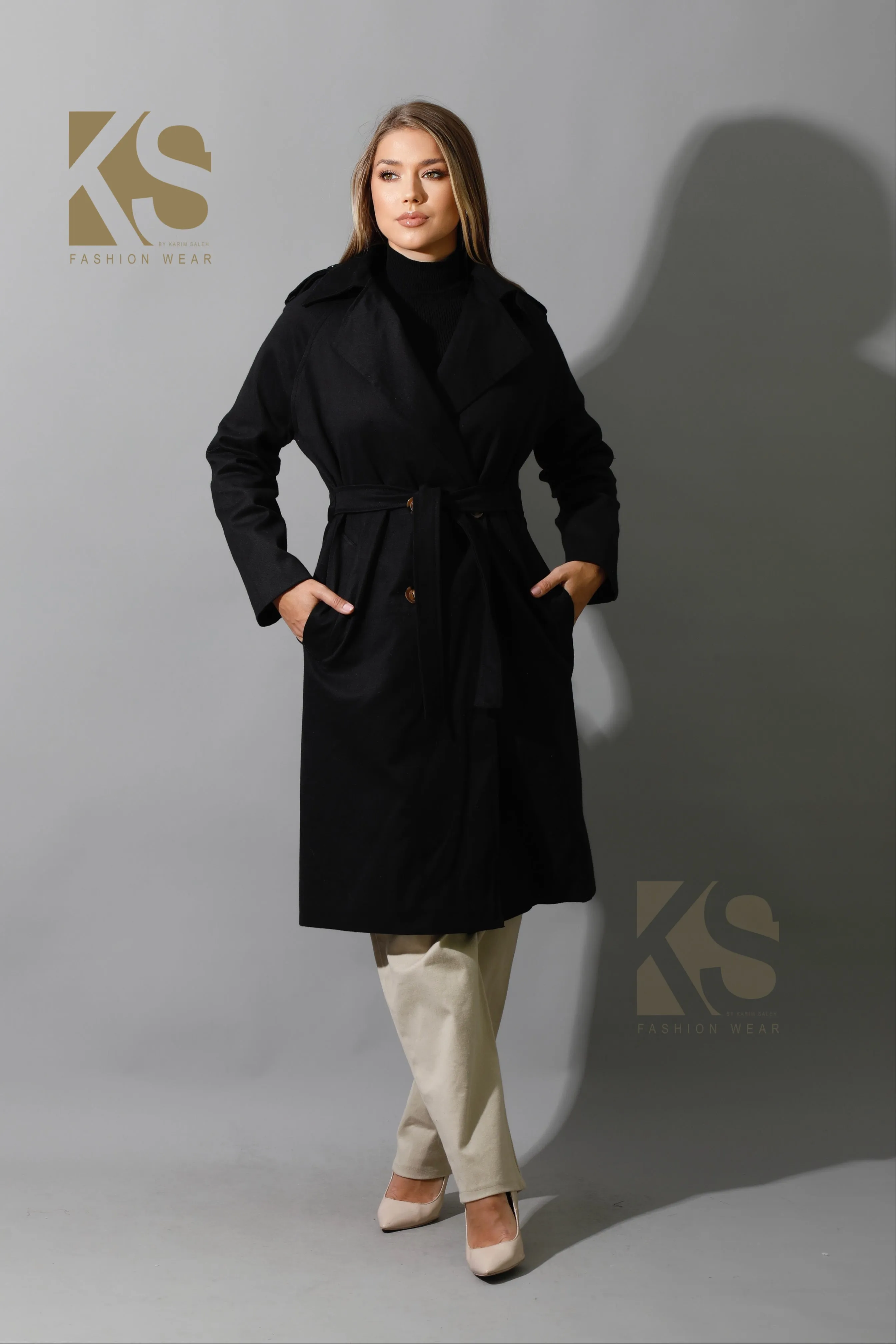 Wrapped Belted Trench Coat