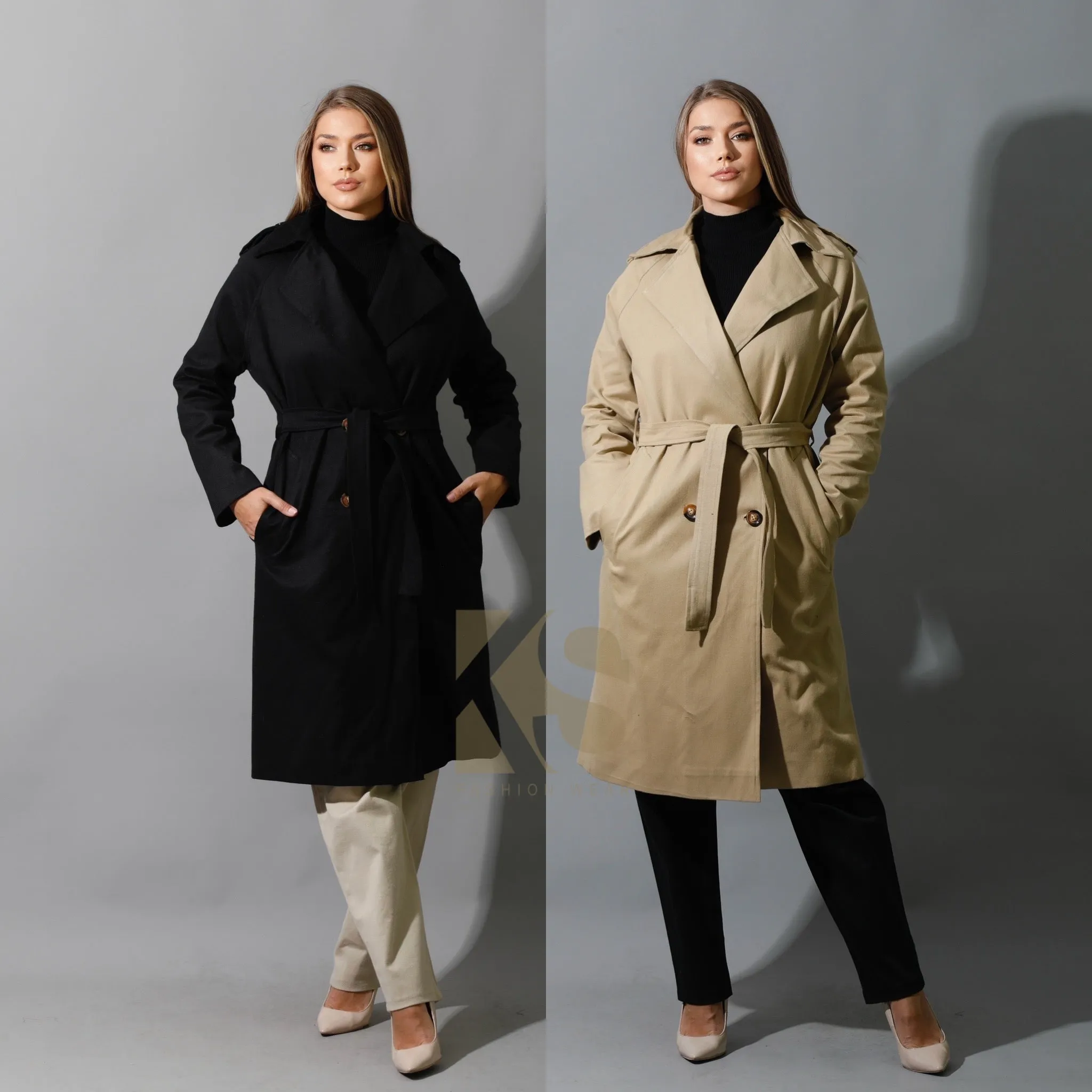 Wrapped Belted Trench Coat