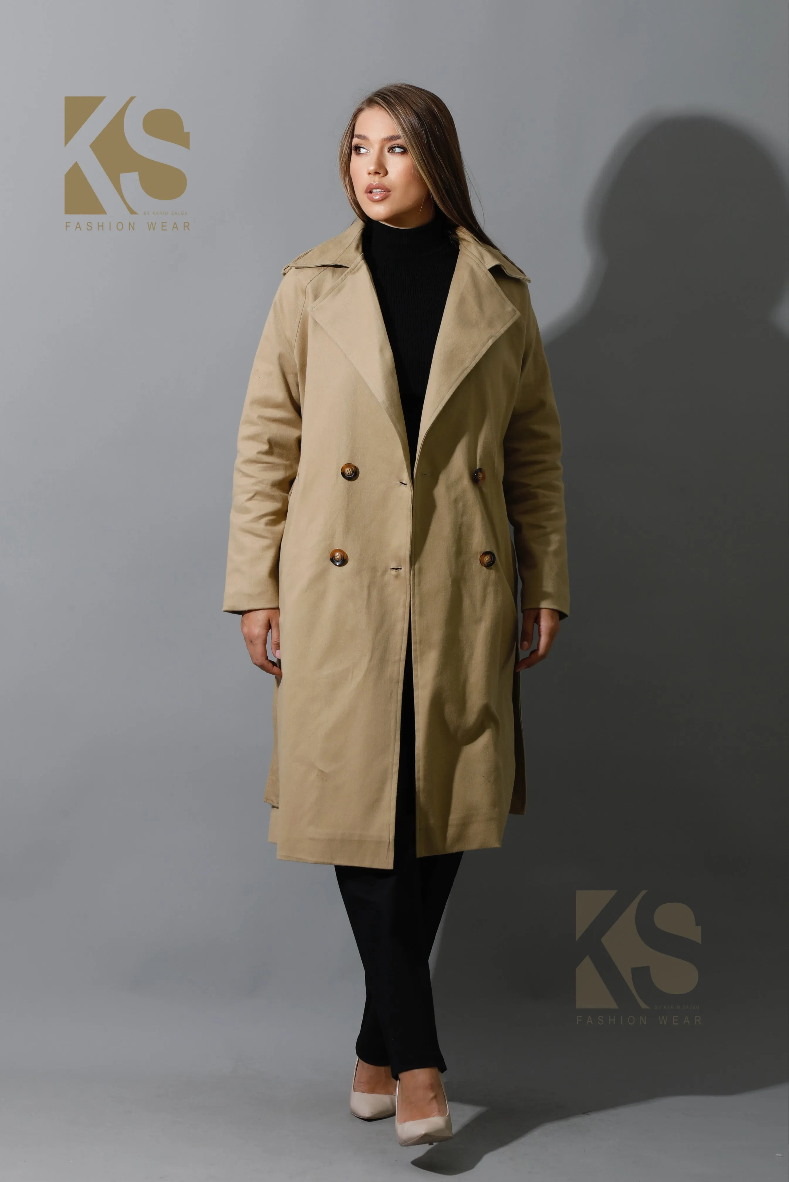 Wrapped Belted Trench Coat