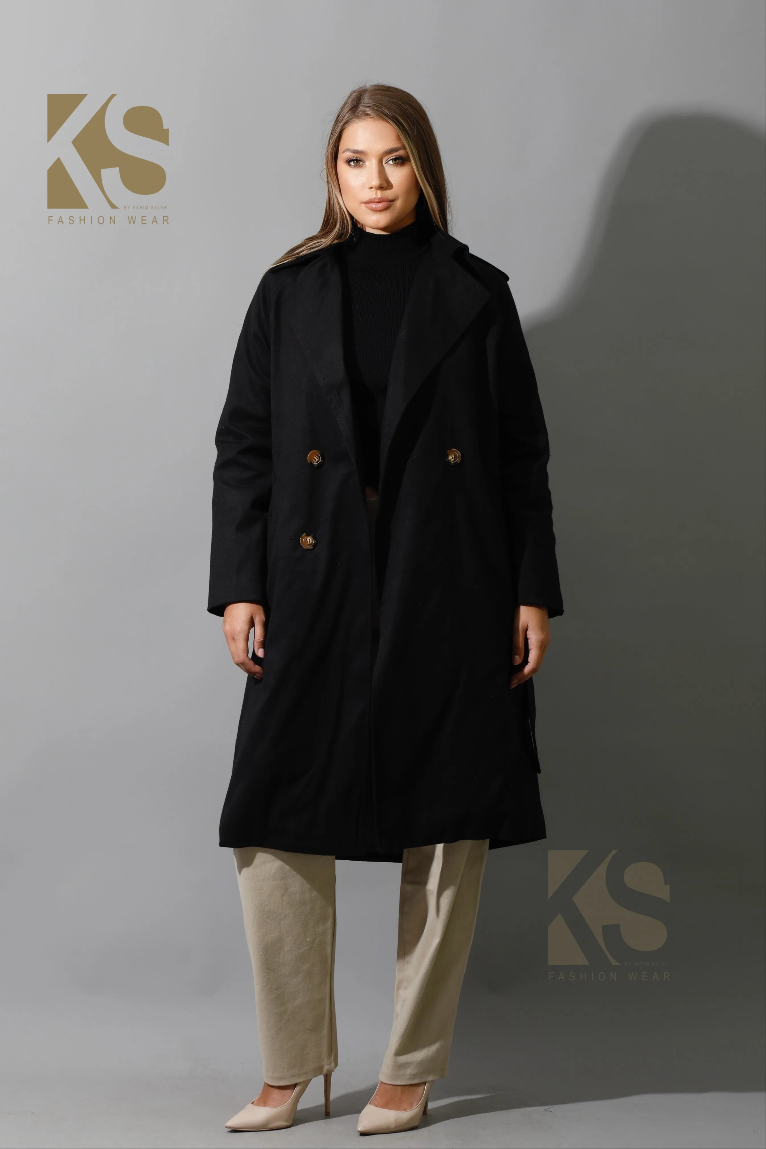 Wrapped Belted Trench Coat