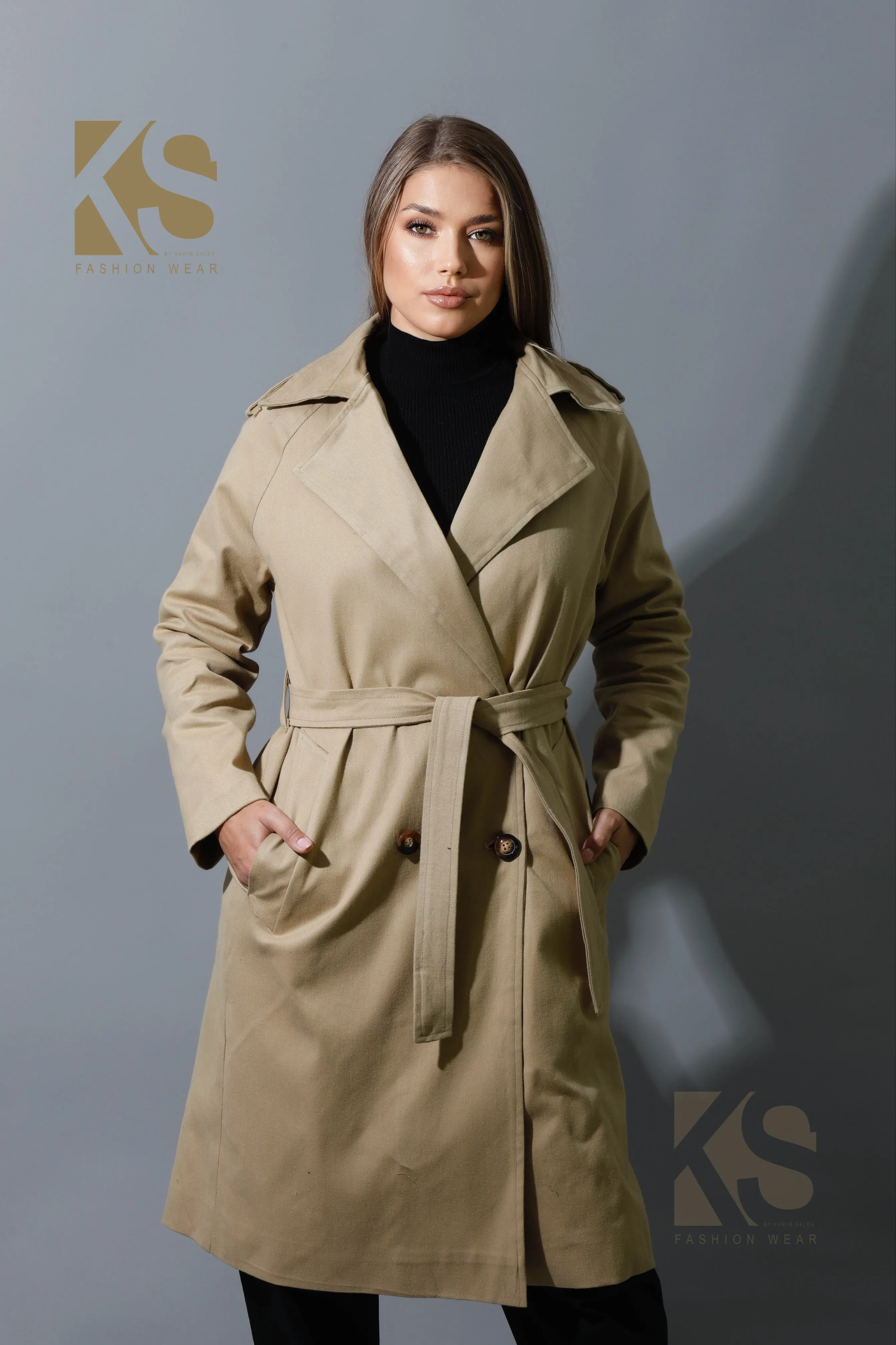 Wrapped Belted Trench Coat