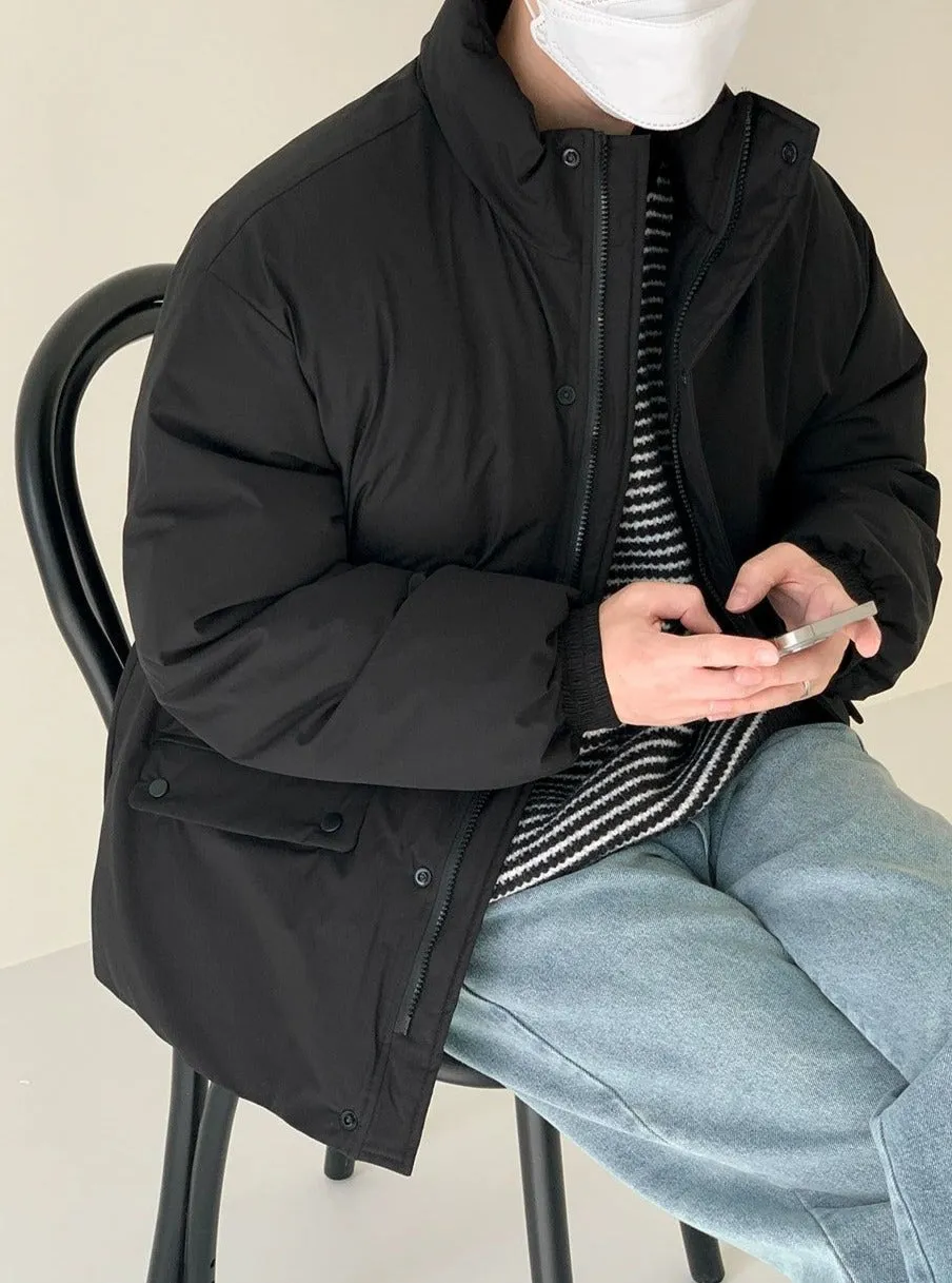 Zhou Buttoned Pocket Puffer Jacket